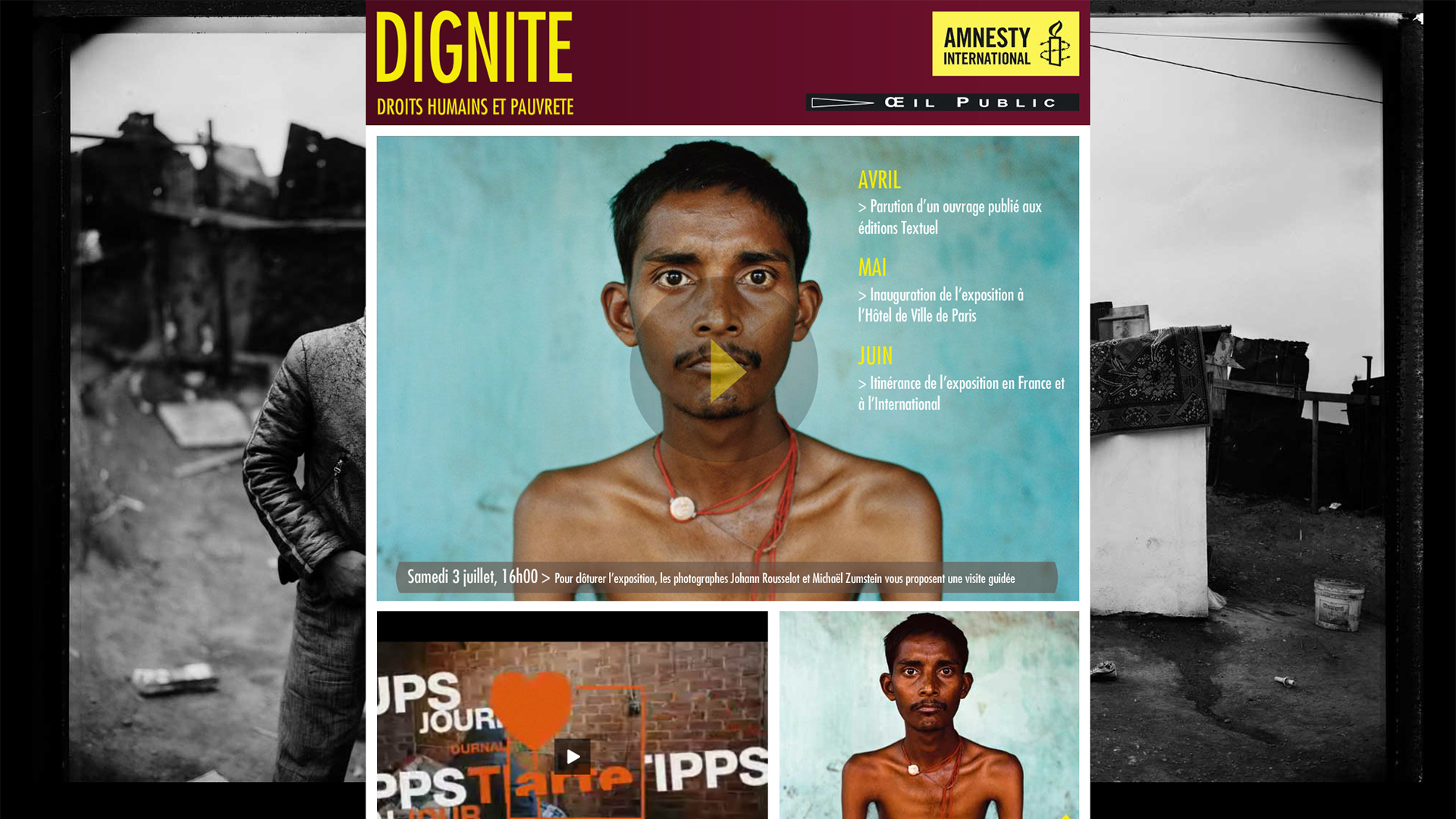 Website dedicated to the Dignity exhibition